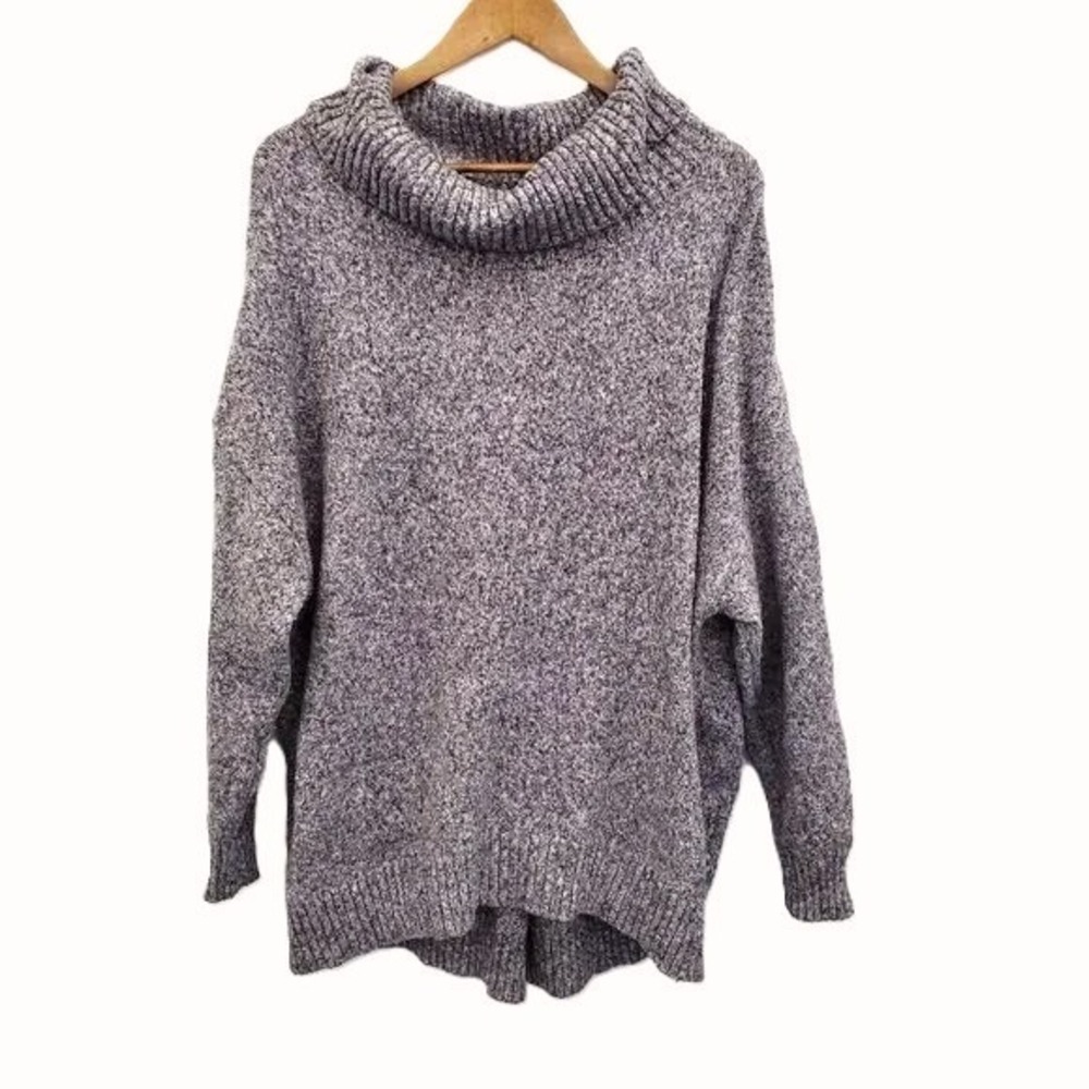 Old Navy Womens XXL‎ Gray Cowl Neck Pullover Knit Sweater Cotton Blend Cozy Top